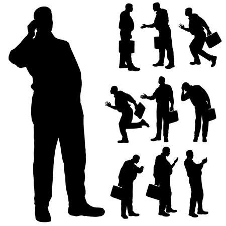 Vector silhouette of a fat man on a white background.のイラスト素材