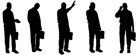 Vector silhouette of businessman on a white background.のイラスト素材