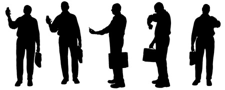 Vector silhouette of businessman on a white background.のイラスト素材