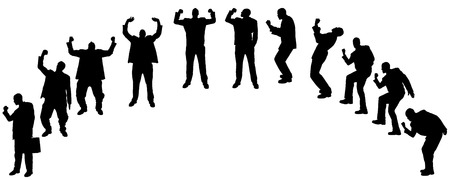 Vector silhouette of businessman on a white background.のイラスト素材