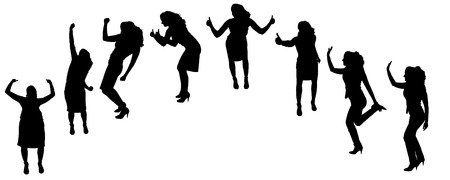 Vector silhouette of woman on a white background.のイラスト素材