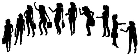 Vector silhouette of businesswoman on a white background.のイラスト素材