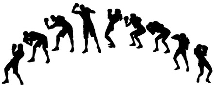 Vector silhouette of a people who boxes.のイラスト素材