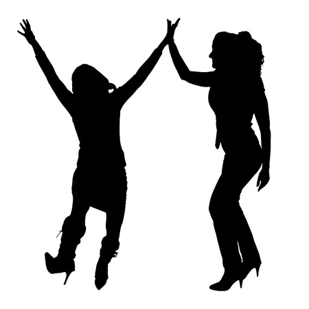 Vector silhouette of a woman on a white background. のイラスト素材