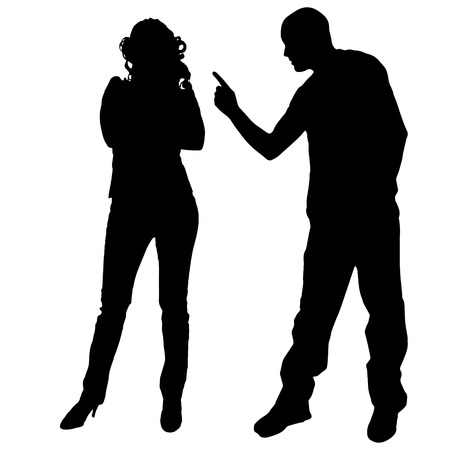 Vector silhouettes of woman on a white background.のイラスト素材