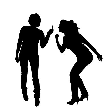 Vector silhouettes of woman on a white background.のイラスト素材