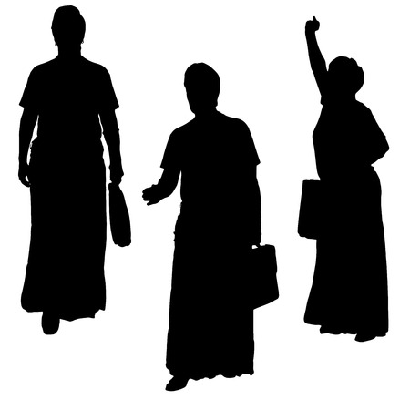 Vector silhouette of businesswoman on a white background.のイラスト素材