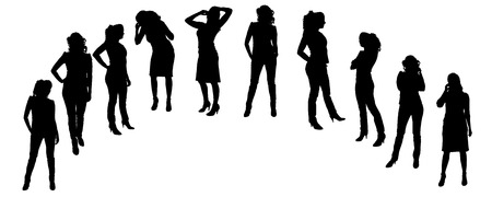 Vector silhouette of businesswoman on a white background.のイラスト素材