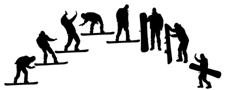Vector silhouette of a man on a snowboard.のイラスト素材