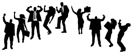 Vector silhouettes of business people on a white background.のイラスト素材