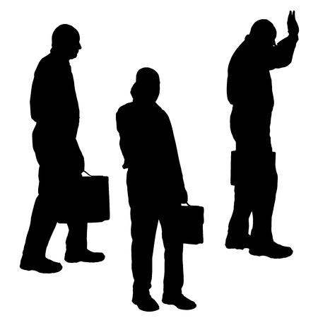 Vector silhouette of a man on a white background.のイラスト素材