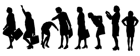 Vector silhouette of businesswoman on a white background.のイラスト素材