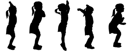 Vector silhouette of girl on a white background.のイラスト素材