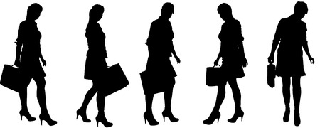 Vector silhouette of businesswoman on a white background.のイラスト素材