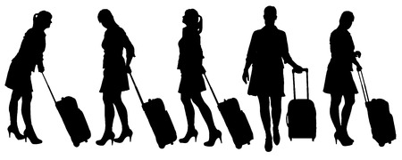 Vector silhouette of businesswoman on a white background.のイラスト素材