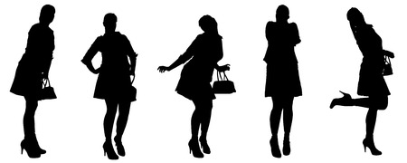 Vector silhouette of a woman on a white background. のイラスト素材