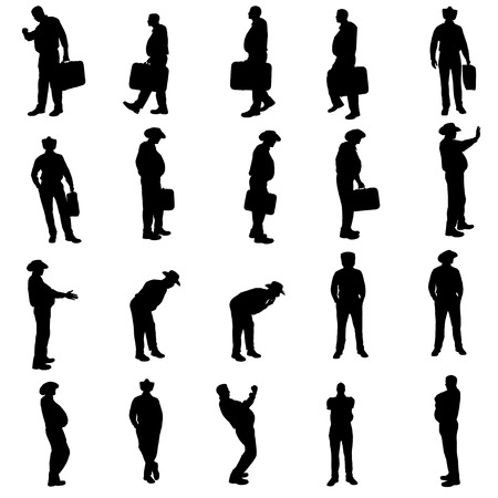 Vector silhouette of businessman on a white background.のイラスト素材