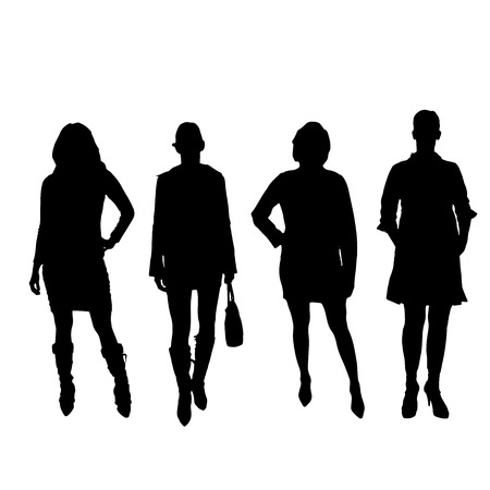 Vector silhouette of a sexy woman on a white background. のイラスト素材