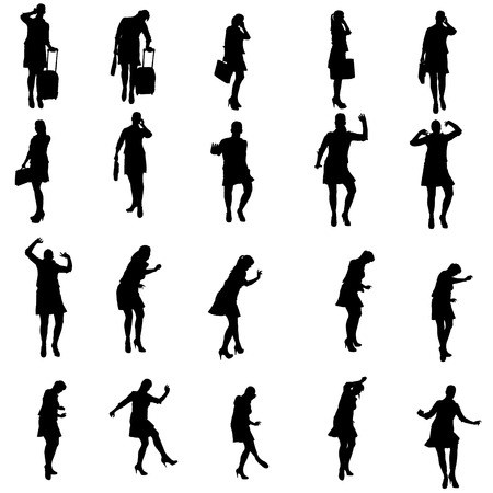 Vector silhouette of a woman on a white background. のイラスト素材