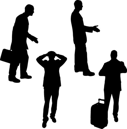 silhouette of business people on a white background.のイラスト素材