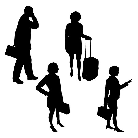 silhouette of business people on a white background.のイラスト素材