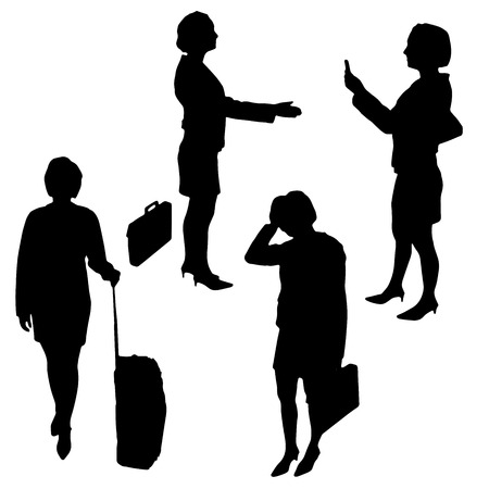 silhouette of business people on a white background.のイラスト素材