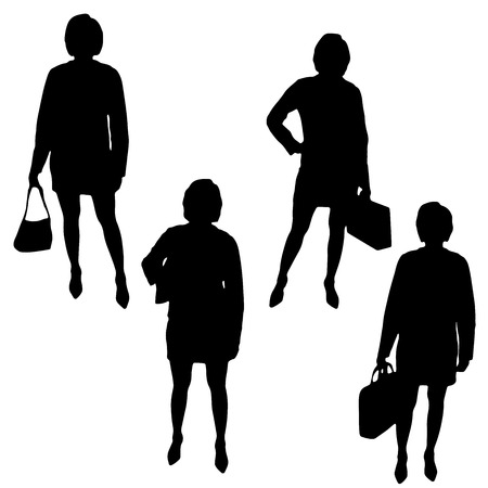 silhouette of business people on a white background.のイラスト素材