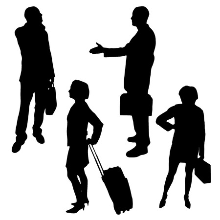 silhouette of business people on a white background.のイラスト素材