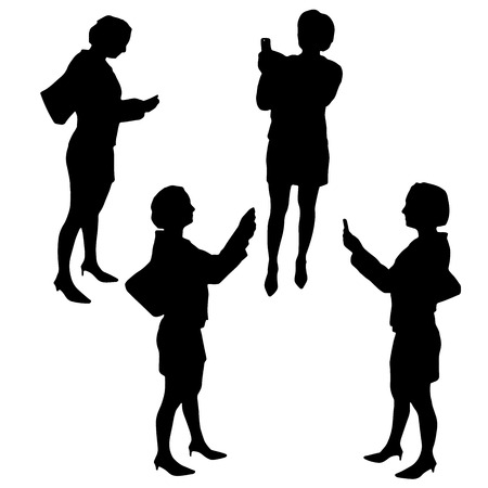 silhouette of business people on a white background.のイラスト素材