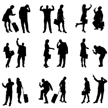 silhouette of business people on a white background.のイラスト素材