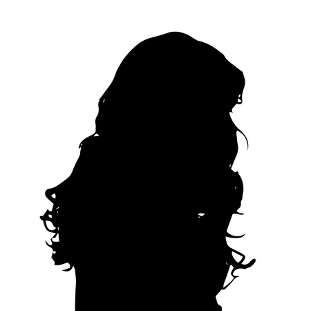 Vector silhouette of a woman on a white background.のイラスト素材