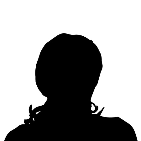 Vector silhouette of a woman on a white background.のイラスト素材