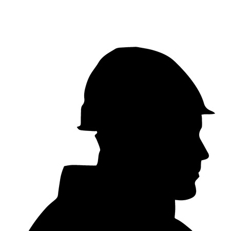 Vector silhouette of a man's head on a white background.のイラスト素材