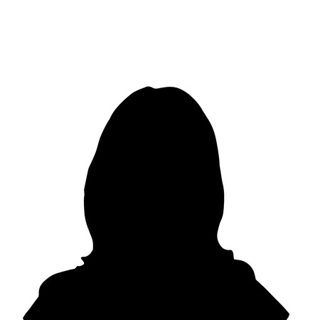 Vector silhouette of a woman on a white background.のイラスト素材