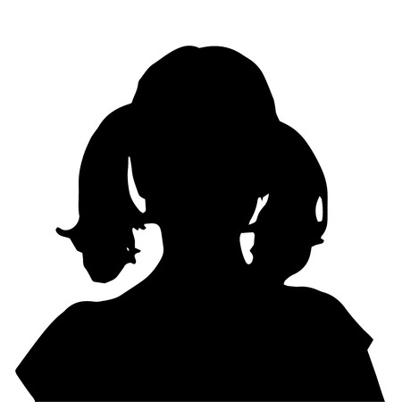 Vector silhouette of a woman on a white background.のイラスト素材