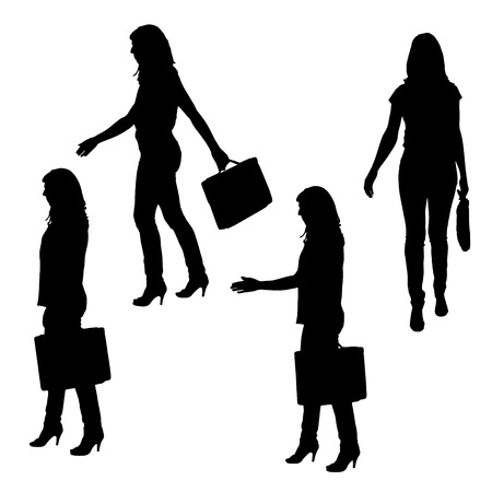 Vector silhouette of businesswoman on a white background.のイラスト素材