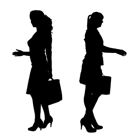 Vector silhouette of businesswoman on a white background.のイラスト素材