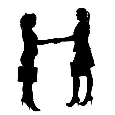 Vector silhouette of businesswoman on a white background.のイラスト素材