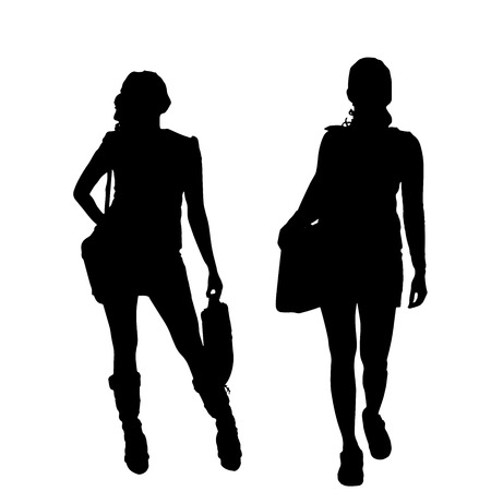 Vector silhouette of businesswoman on a white background.のイラスト素材