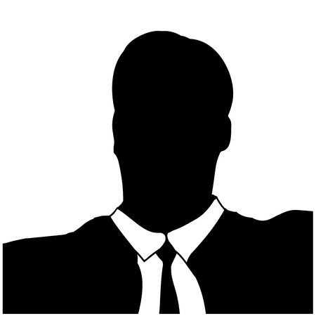 Vector silhouette of a businessman's head on a white background.のイラスト素材