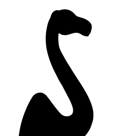 Vector silhouette black camel on white background.のイラスト素材