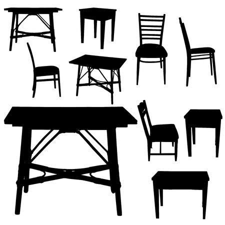 Vector silhouette of furniture on a white background.のイラスト素材
