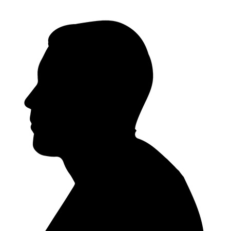 Vector silhouette of a businessman's head on a white background.のイラスト素材