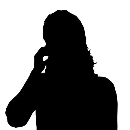 Vector silhouette of a woman on a white background.のイラスト素材