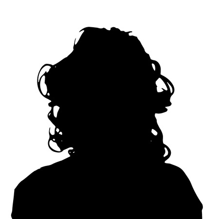 Vector silhouette of a woman on a white background.のイラスト素材