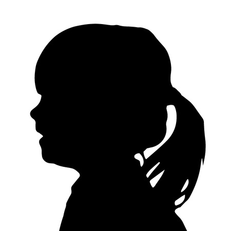 Vector silhouette of a girl on a white background.のイラスト素材