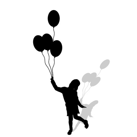 Vector silhouette of girl on a white background.のイラスト素材