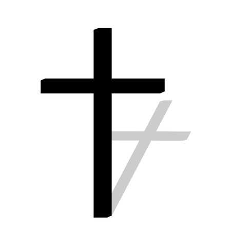 Vector silhouette of cross on a white background.のイラスト素材