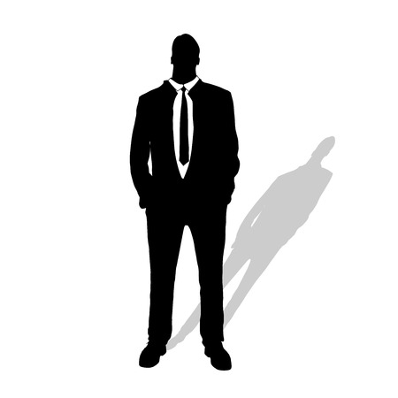 Vector silhouette of businessman on a white background.のイラスト素材