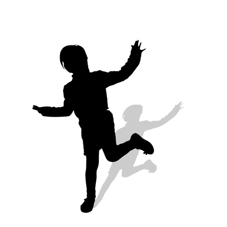 Vector silhouette of girl on a white background.のイラスト素材